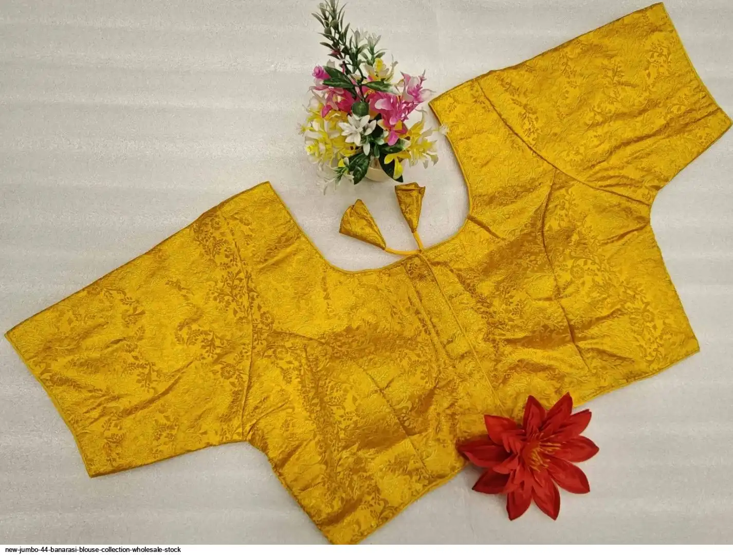 NEW JUMBO 44 BANARASI BLOUSE COLLECTION WHOLESALE STOCK U