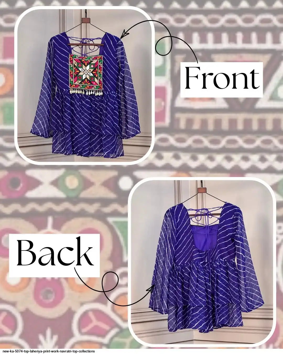 NEW KA 5074 TOP LAHERIYA PRINT WORK NAVRATRI TOP COLLECTIONS A