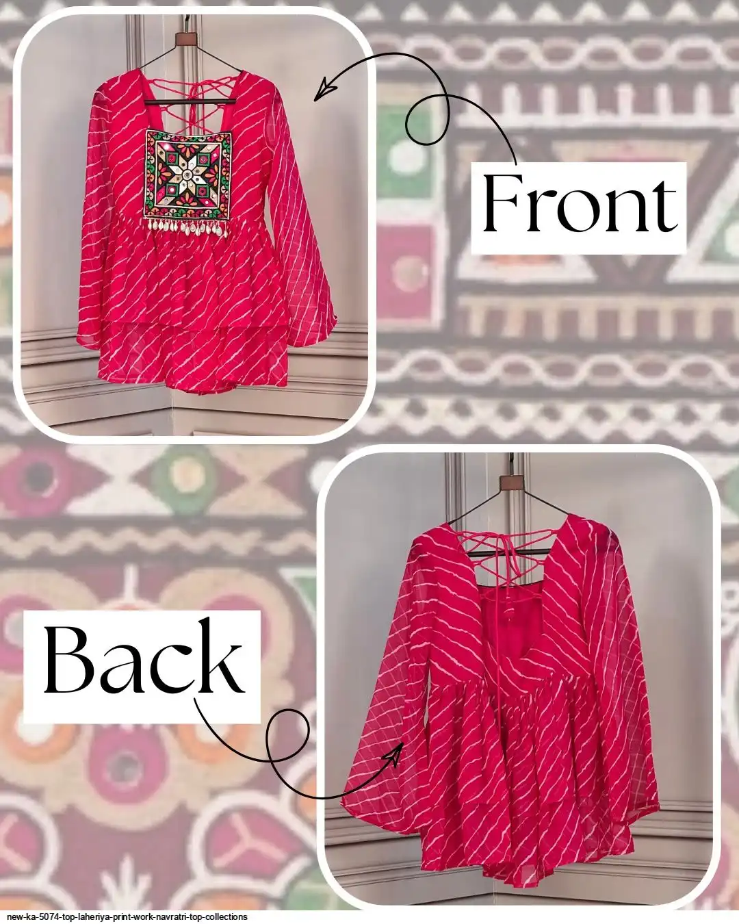 NEW KA 5074 TOP LAHERIYA PRINT WORK NAVRATRI TOP COLLECTIONS B