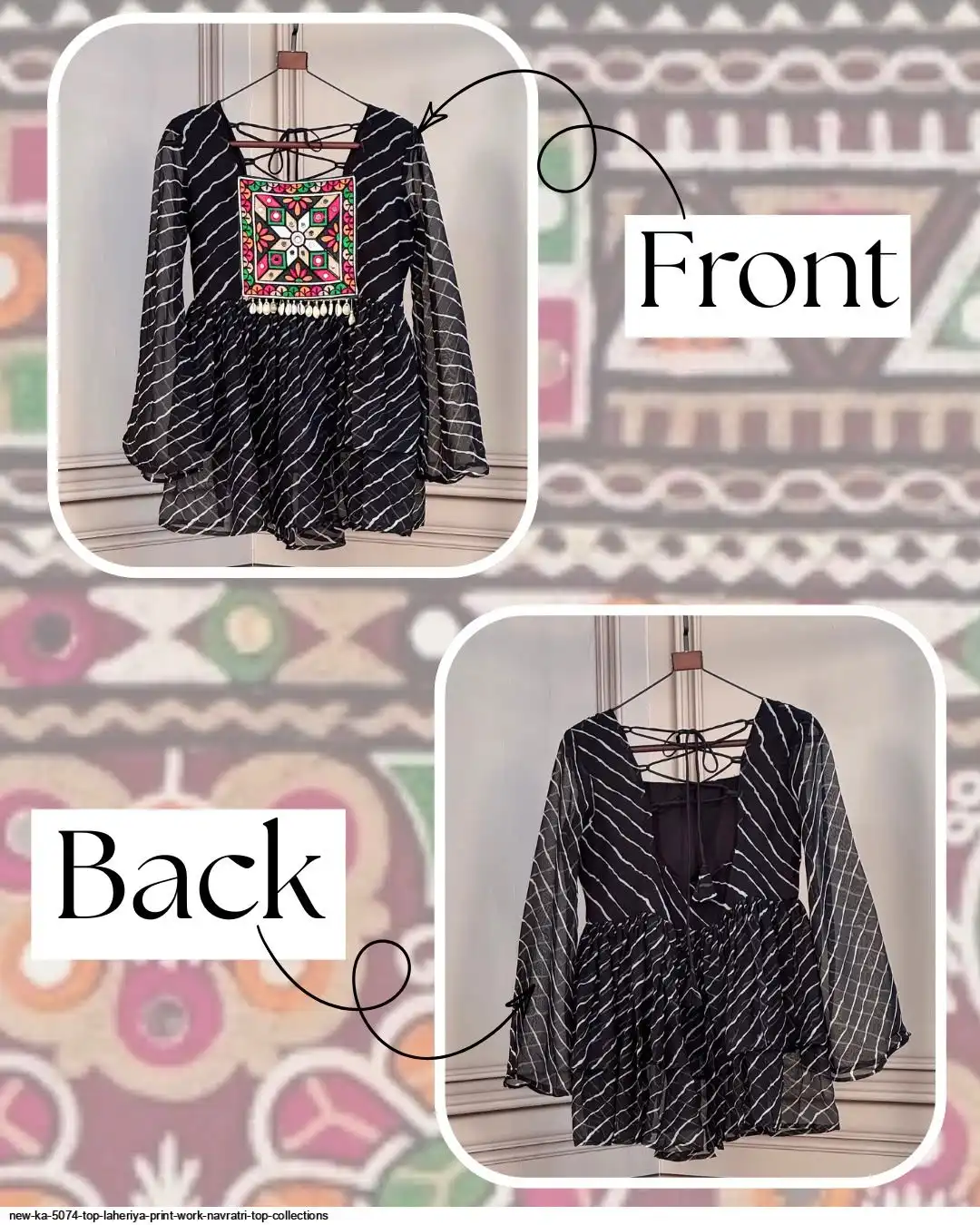 NEW KA 5074 TOP LAHERIYA PRINT WORK NAVRATRI TOP COLLECTIONS C