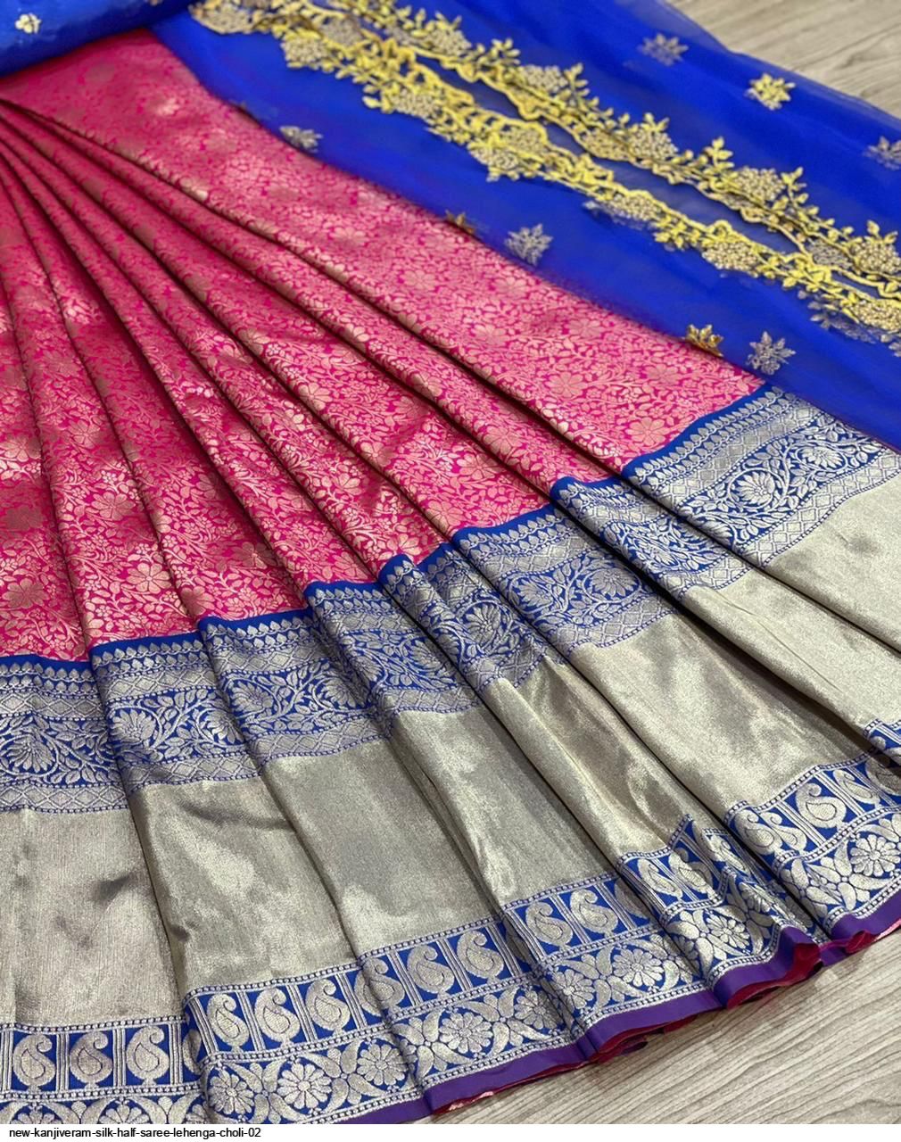 Lovely Zari Silk Half Saree Lehenga South Indian Style With Belt For W –  Urban Fashion