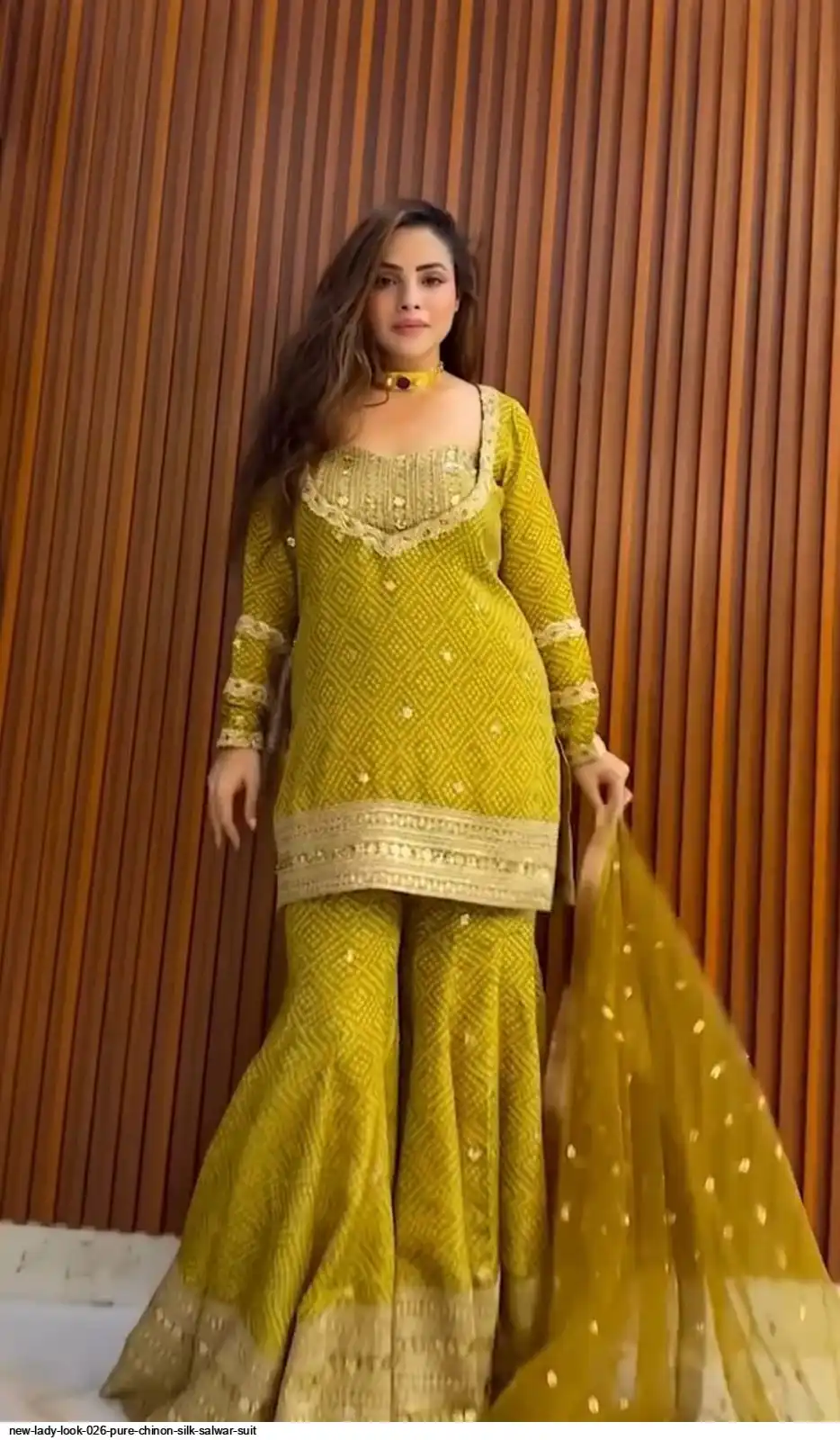 NEW LADY LOOK 026 PURE CHINON SILK SALWAR SUIT 2