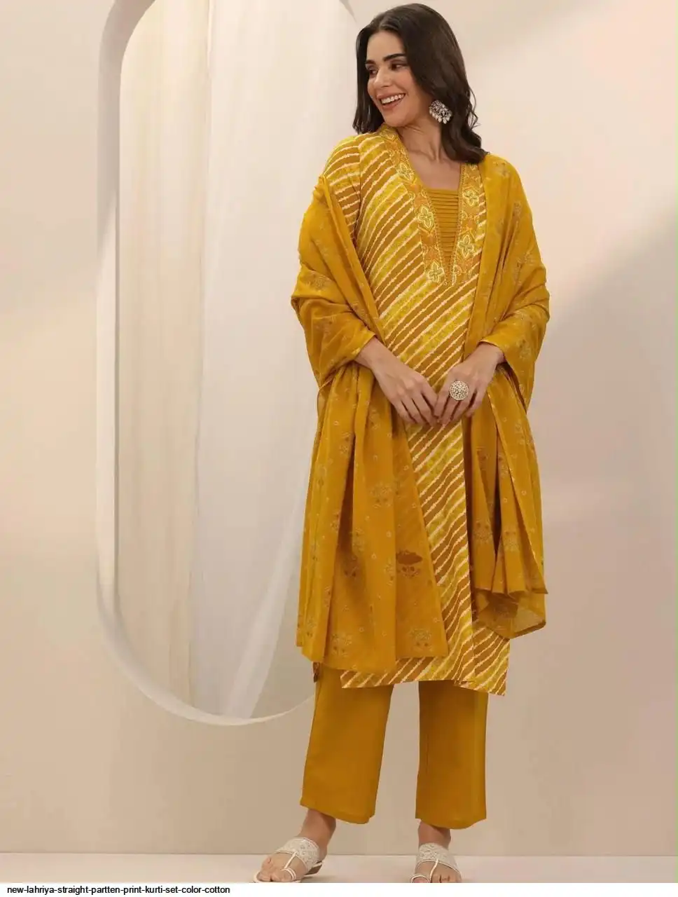 NEW LAHRIYA STRAIGHT PARTTEN PRINT KURTI SET COLOR COTTON A