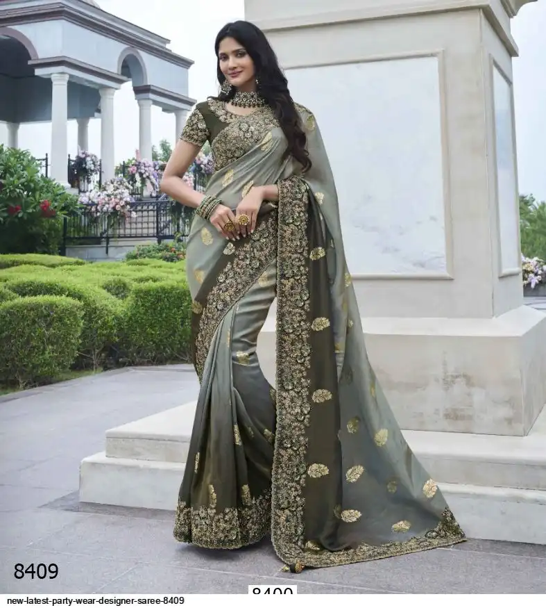 NEW LATEST PARTY WEAR DESIGNER SAREE 8409