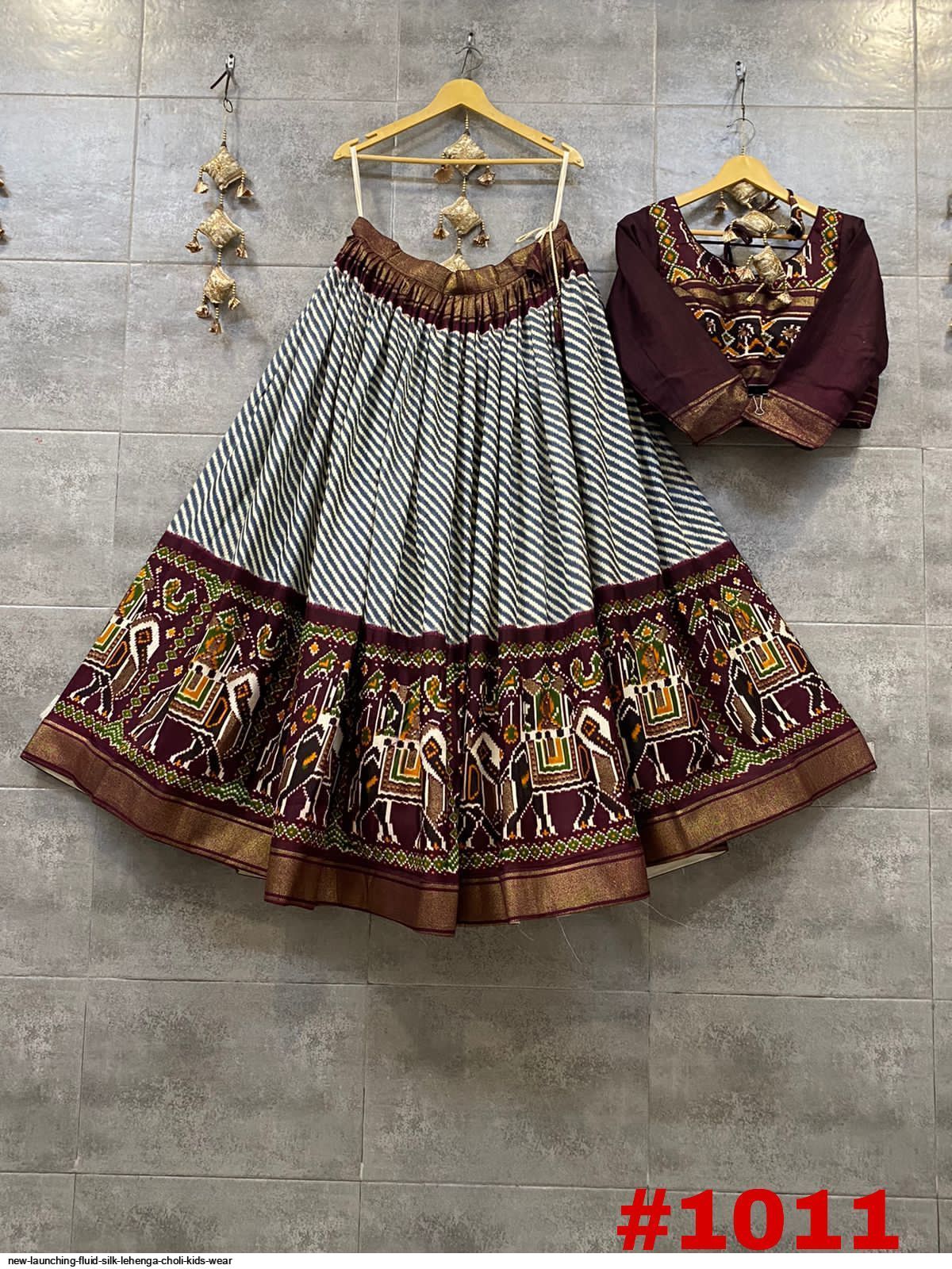 NEW LAUNCHING FLUID SILK LEHENGA CHOLI KIDS WEAR 1011