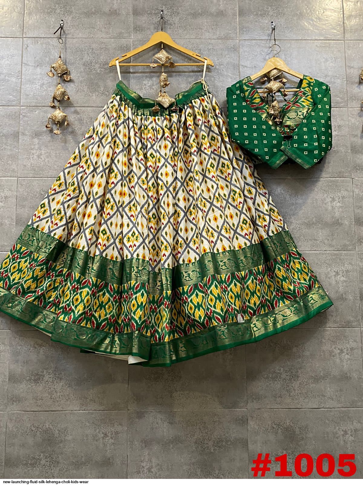 NEW LAUNCHING FLUID SILK LEHENGA CHOLI KIDS WEAR 1005