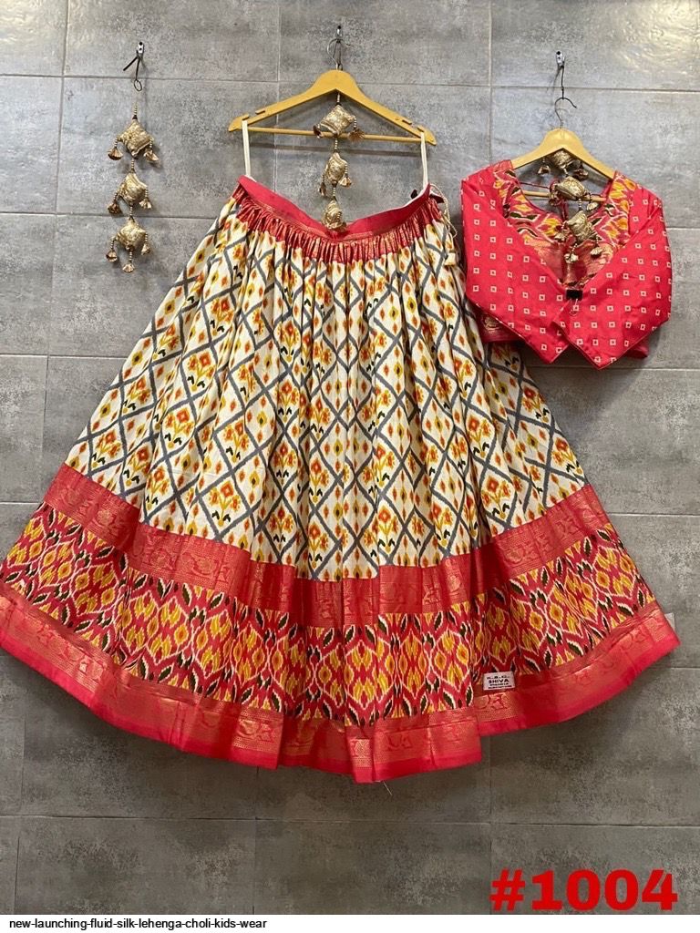 NEW LAUNCHING FLUID SILK LEHENGA CHOLI KIDS WEAR 1004