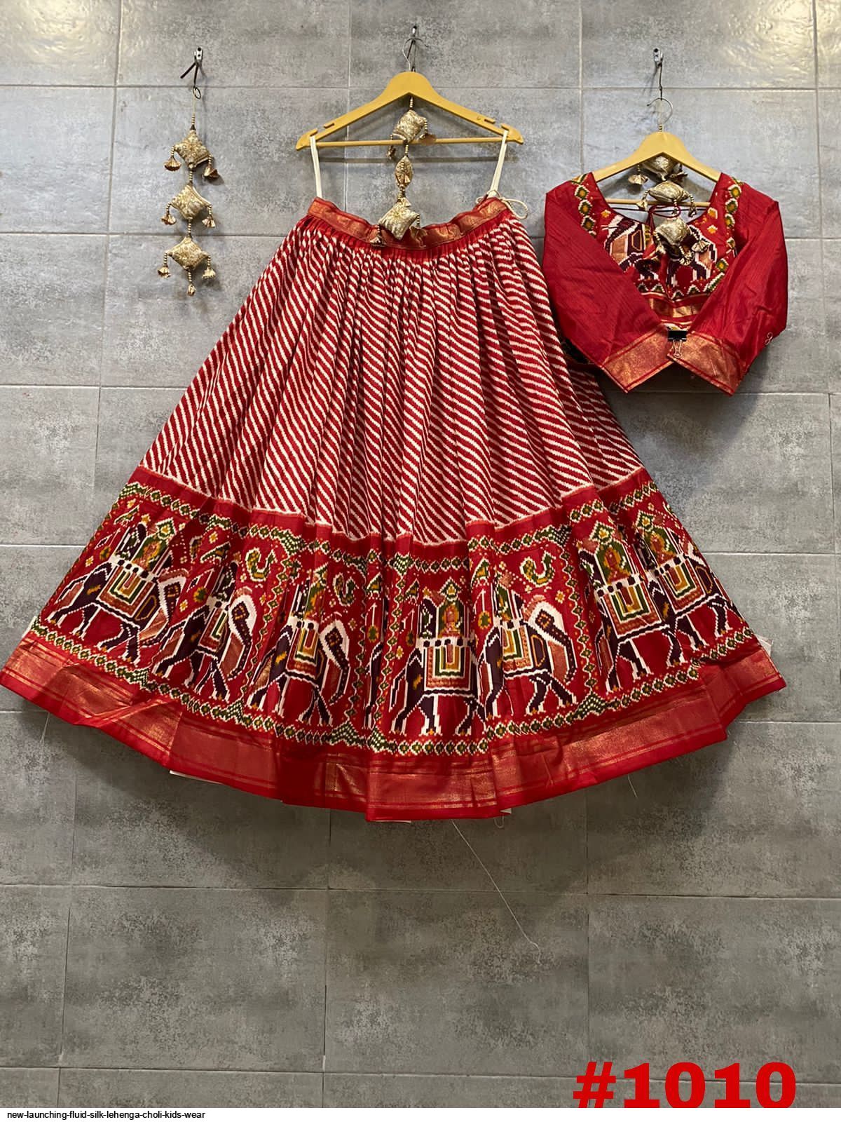 NEW LAUNCHING FLUID SILK LEHENGA CHOLI KIDS WEAR 1010