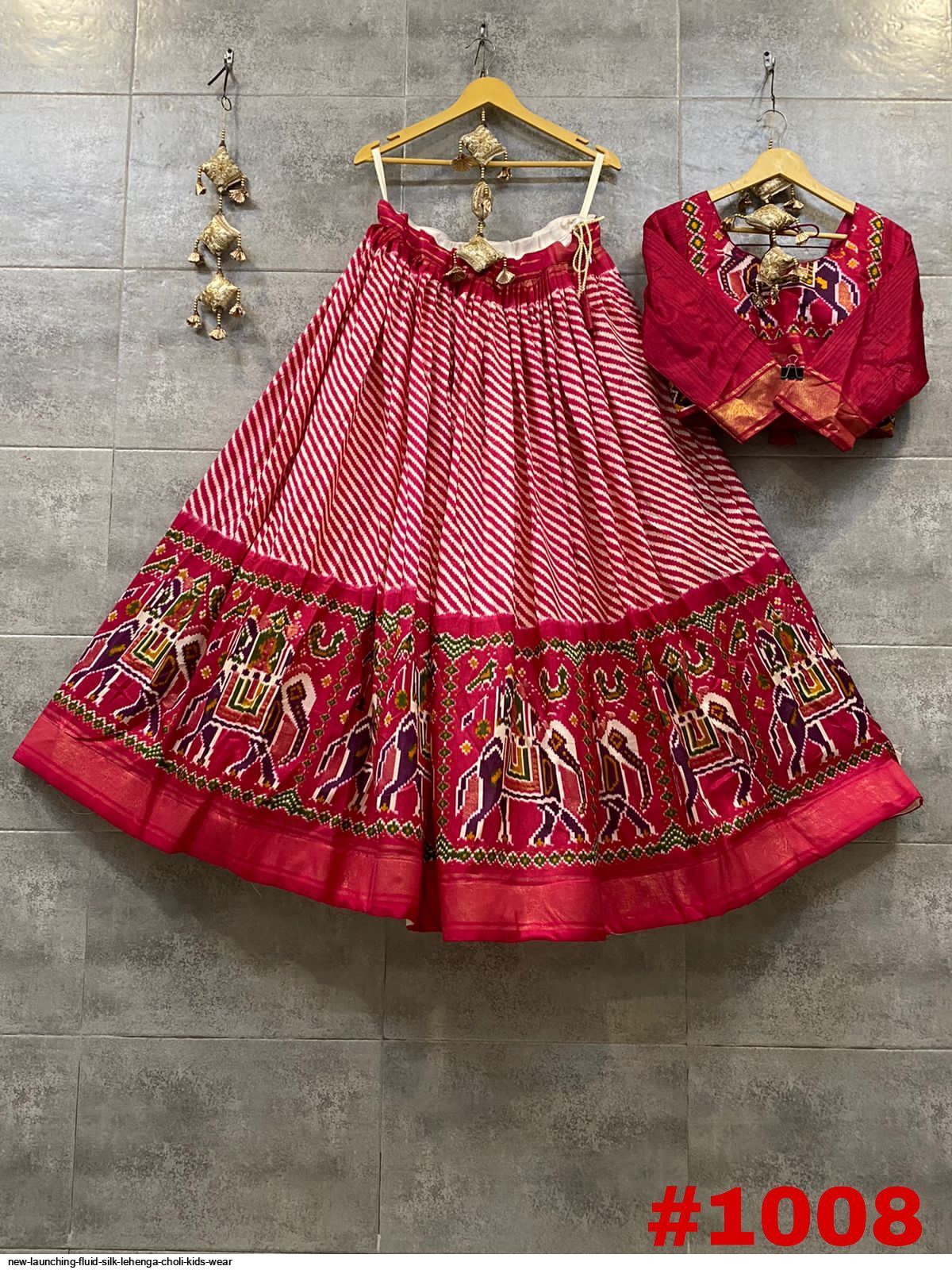 NEW LAUNCHING FLUID SILK LEHENGA CHOLI KIDS WEAR 1008