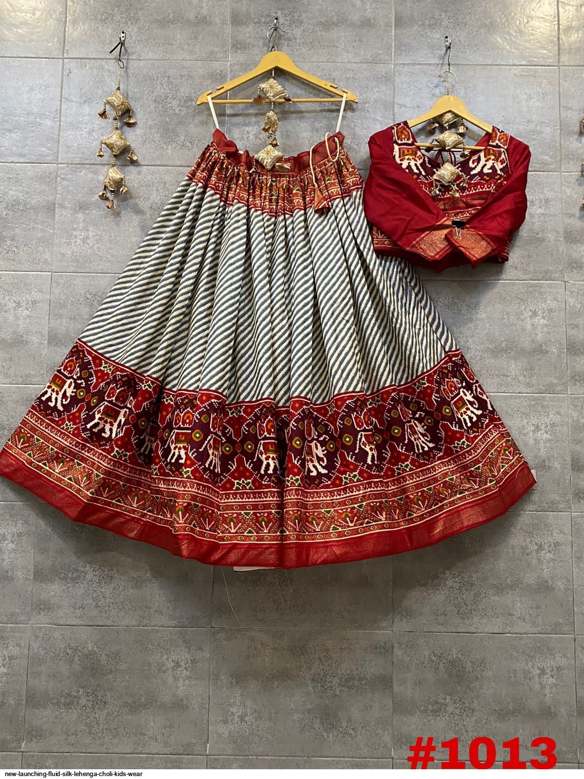 NEW LAUNCHING FLUID SILK LEHENGA CHOLI KIDS WEAR 1013