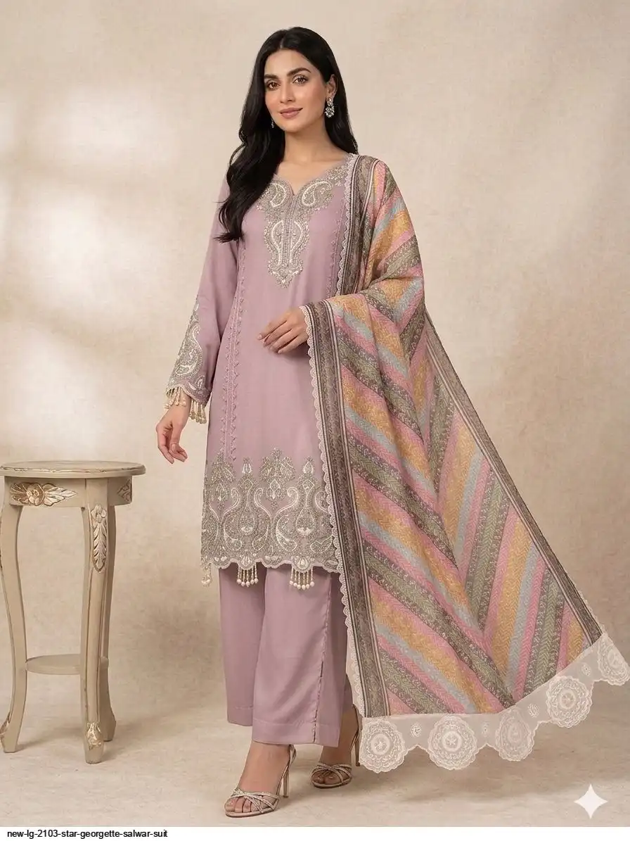 NEW LG 2103 STAR GEORGETTE SALWAR SUIT 2