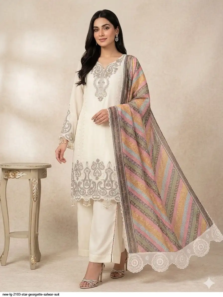 NEW LG 2103 STAR GEORGETTE SALWAR SUIT 3