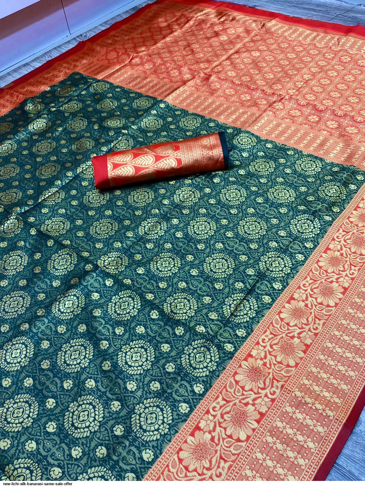 NEW LICHI SILK BANARASI SAREE SALE OFFER B
