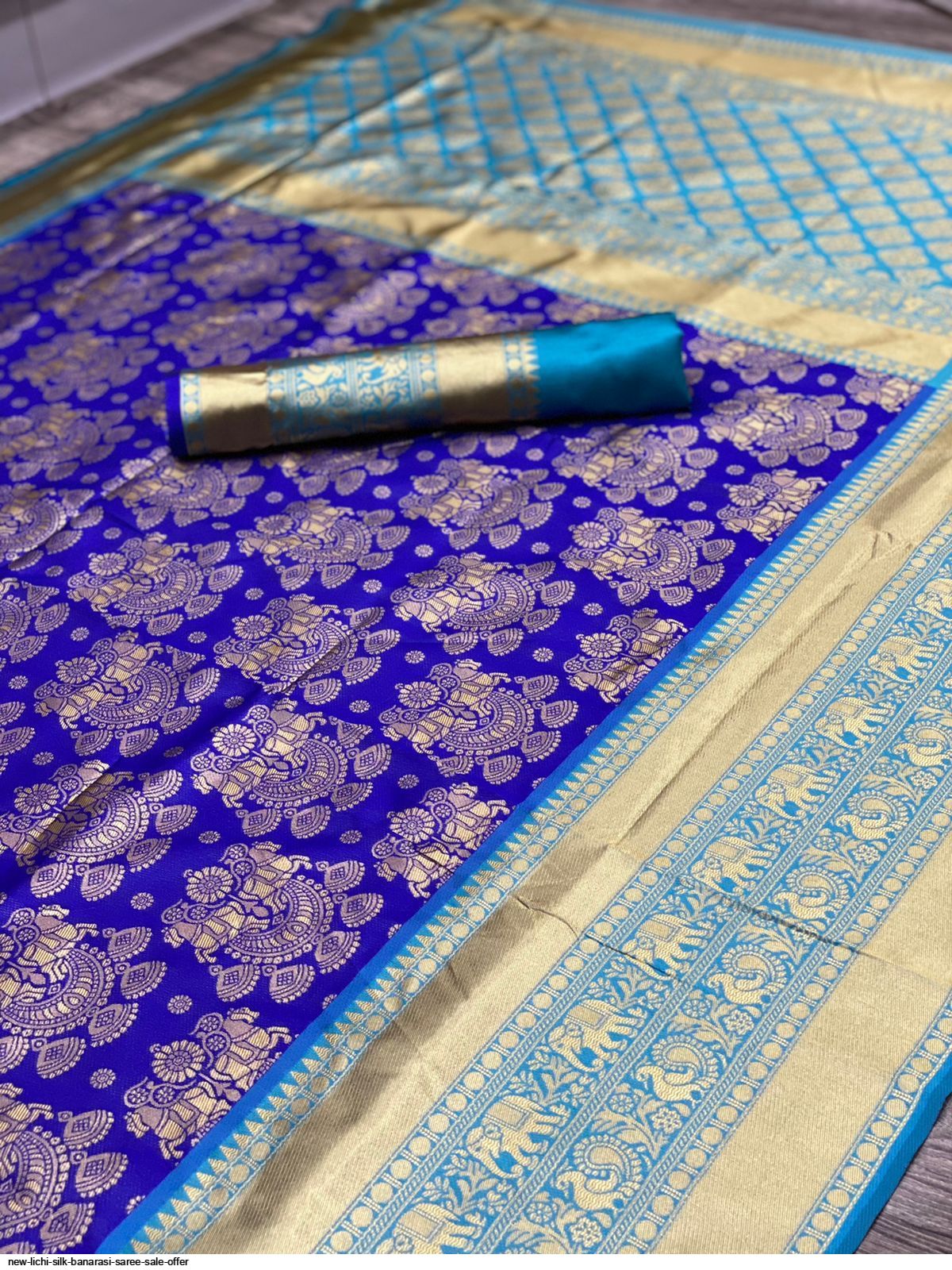 NEW LICHI SILK BANARASI SAREE SALE OFFER F