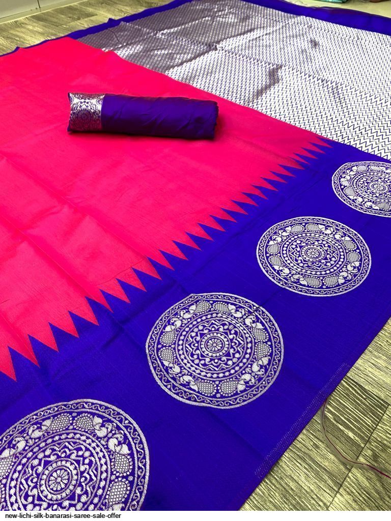 NEW LICHI SILK BANARASI SAREE SALE OFFER C