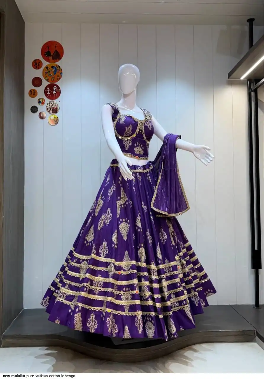 NEW MALAIKA PURE VATICAN COTTON LEHENGA 2
