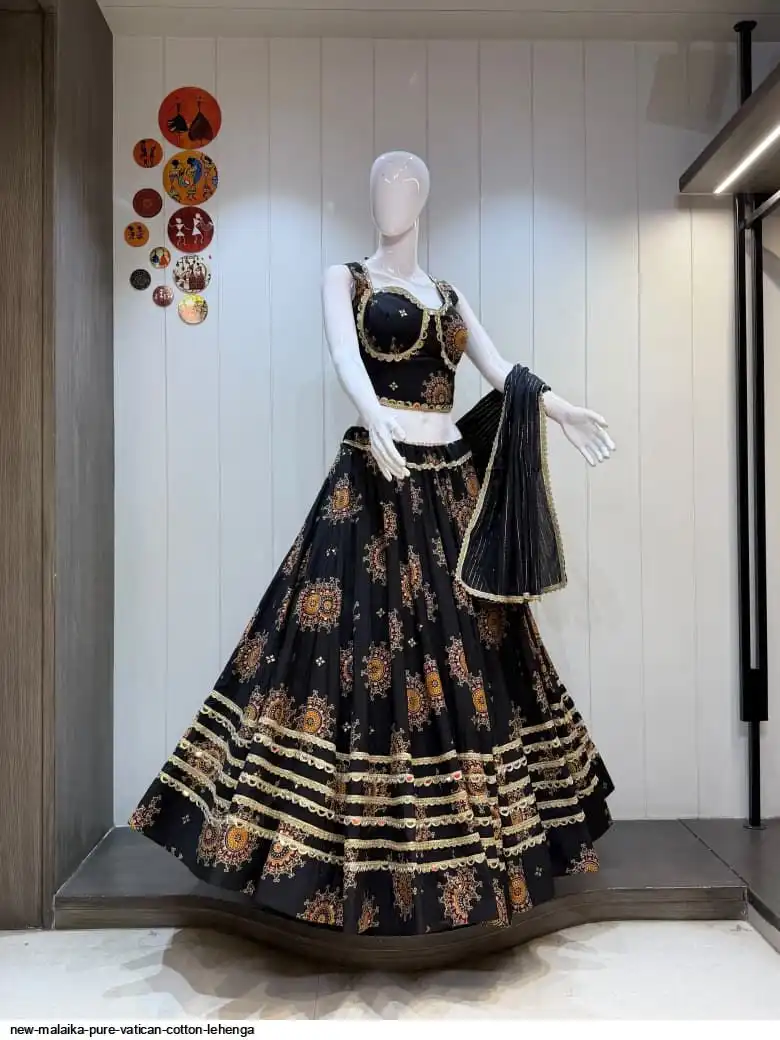 NEW MALAIKA PURE VATICAN COTTON LEHENGA 3