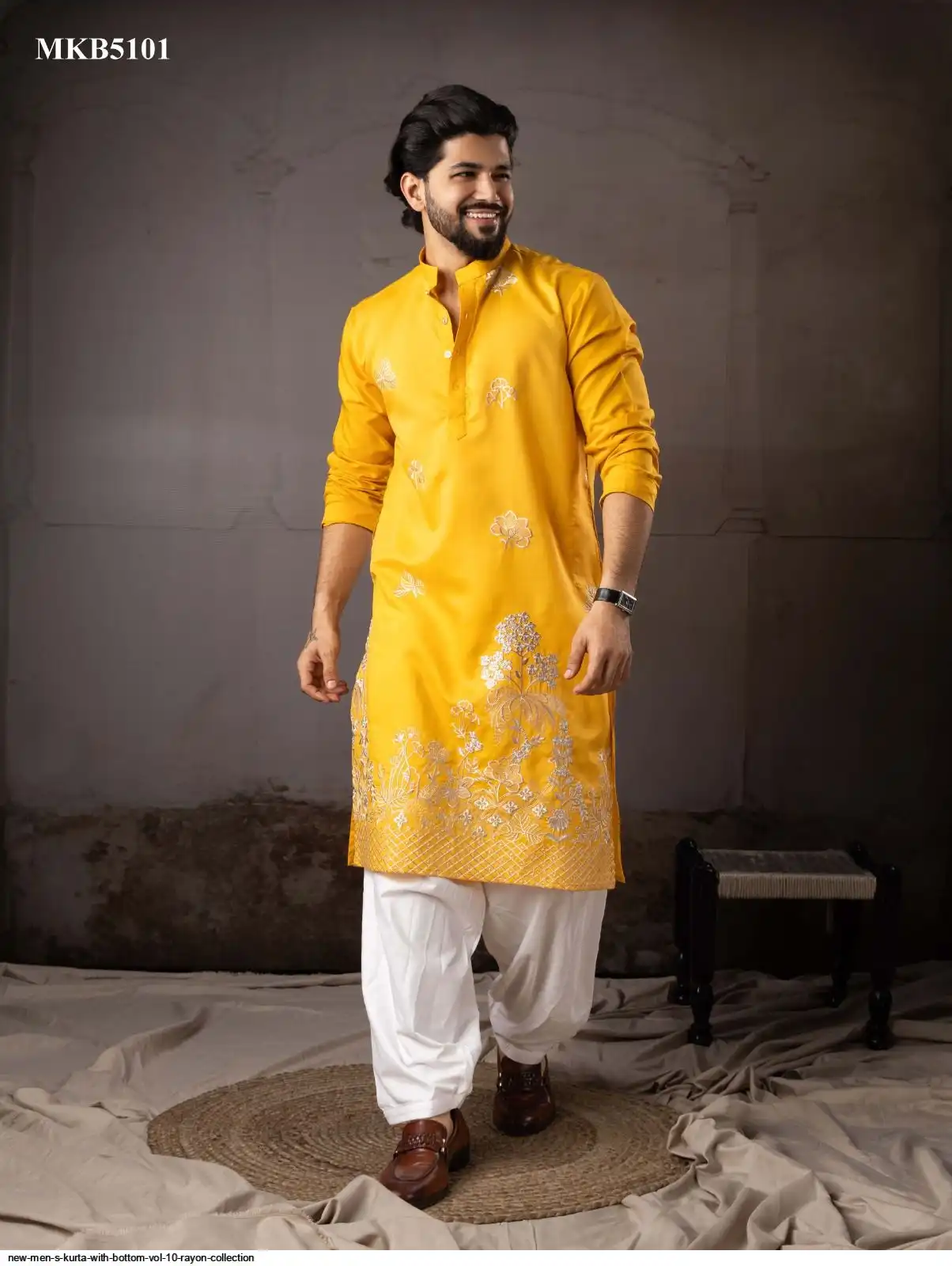 NEW MEN S KURTA WITH BOTTOM VOL 10 RAYON COLLECTION MKB5101