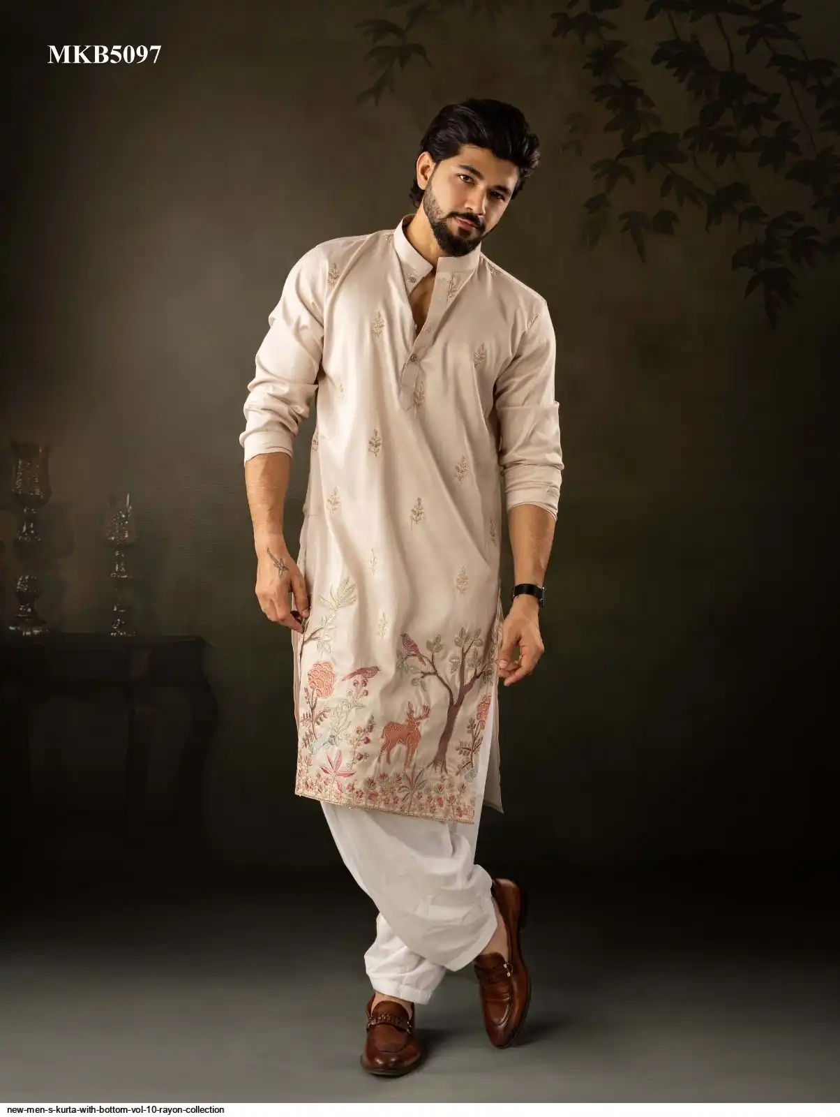 NEW MEN S KURTA WITH BOTTOM VOL 10 RAYON COLLECTION MKB5097