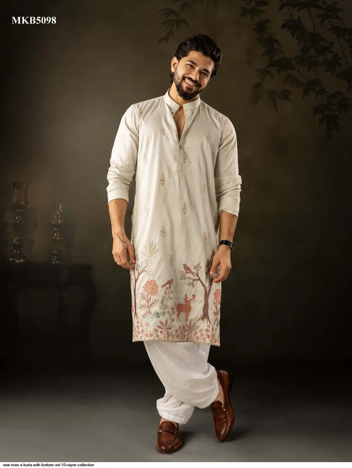 NEW MEN S KURTA WITH BOTTOM VOL 10 RAYON COLLECTION MKB5098