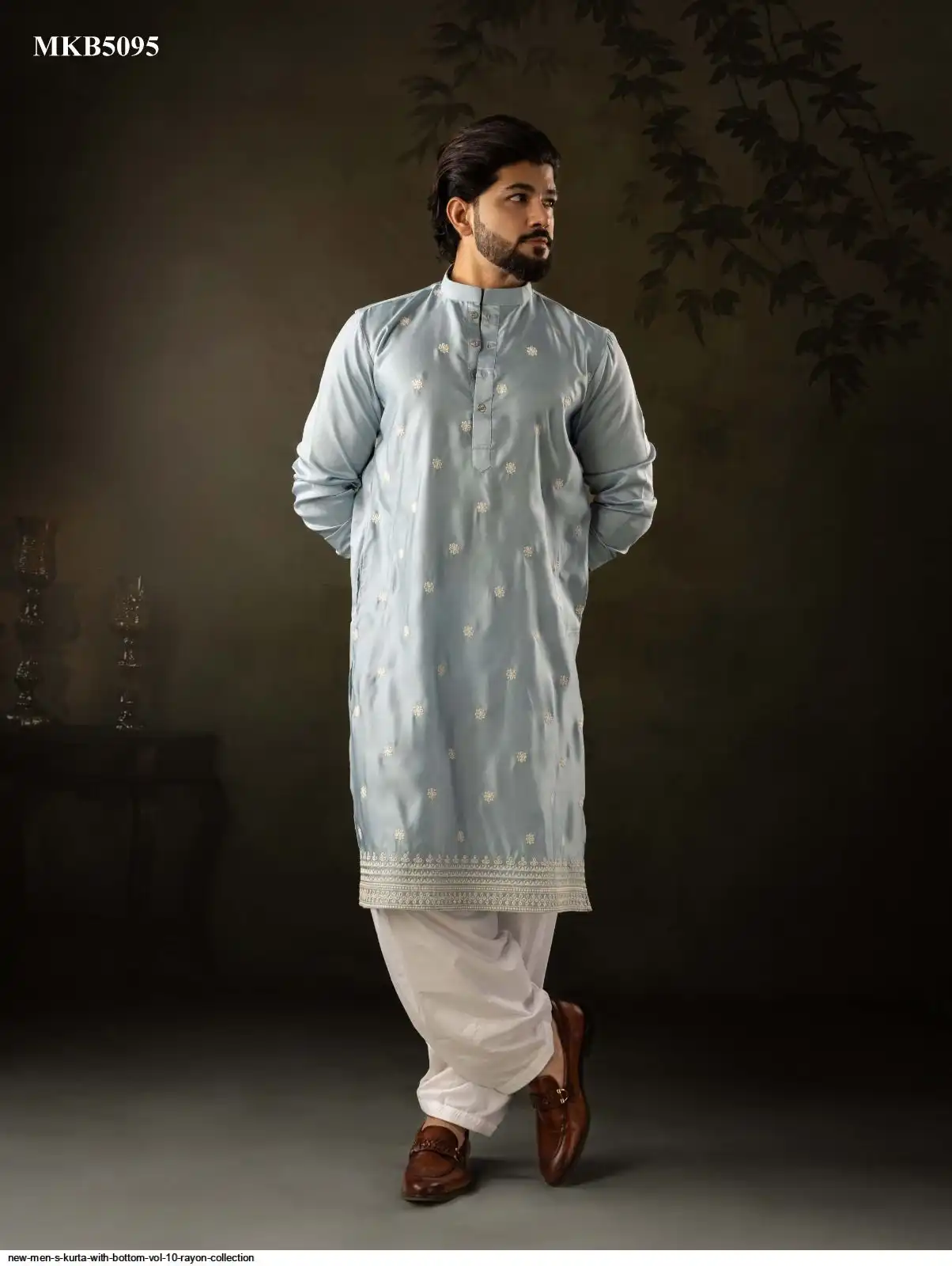 NEW MEN S KURTA WITH BOTTOM VOL 10 RAYON COLLECTION MKB5095