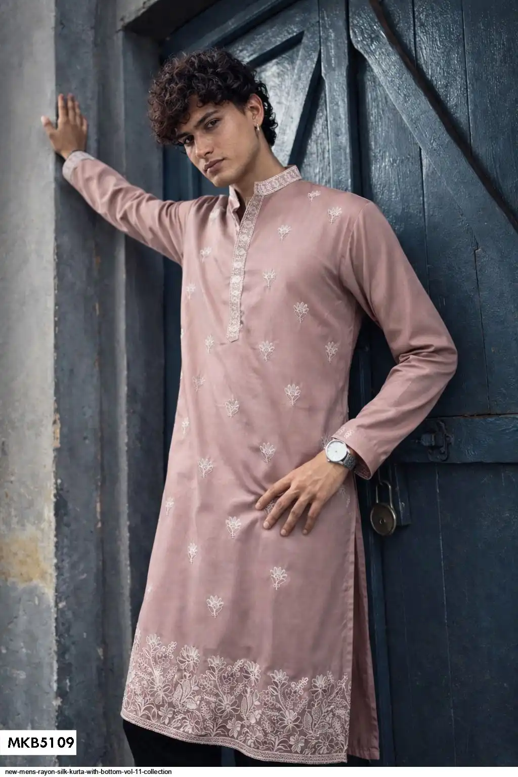 NEW MENS RAYON SILK KURTA WITH BOTTOM VOL 11 COLLECTION MKB5109