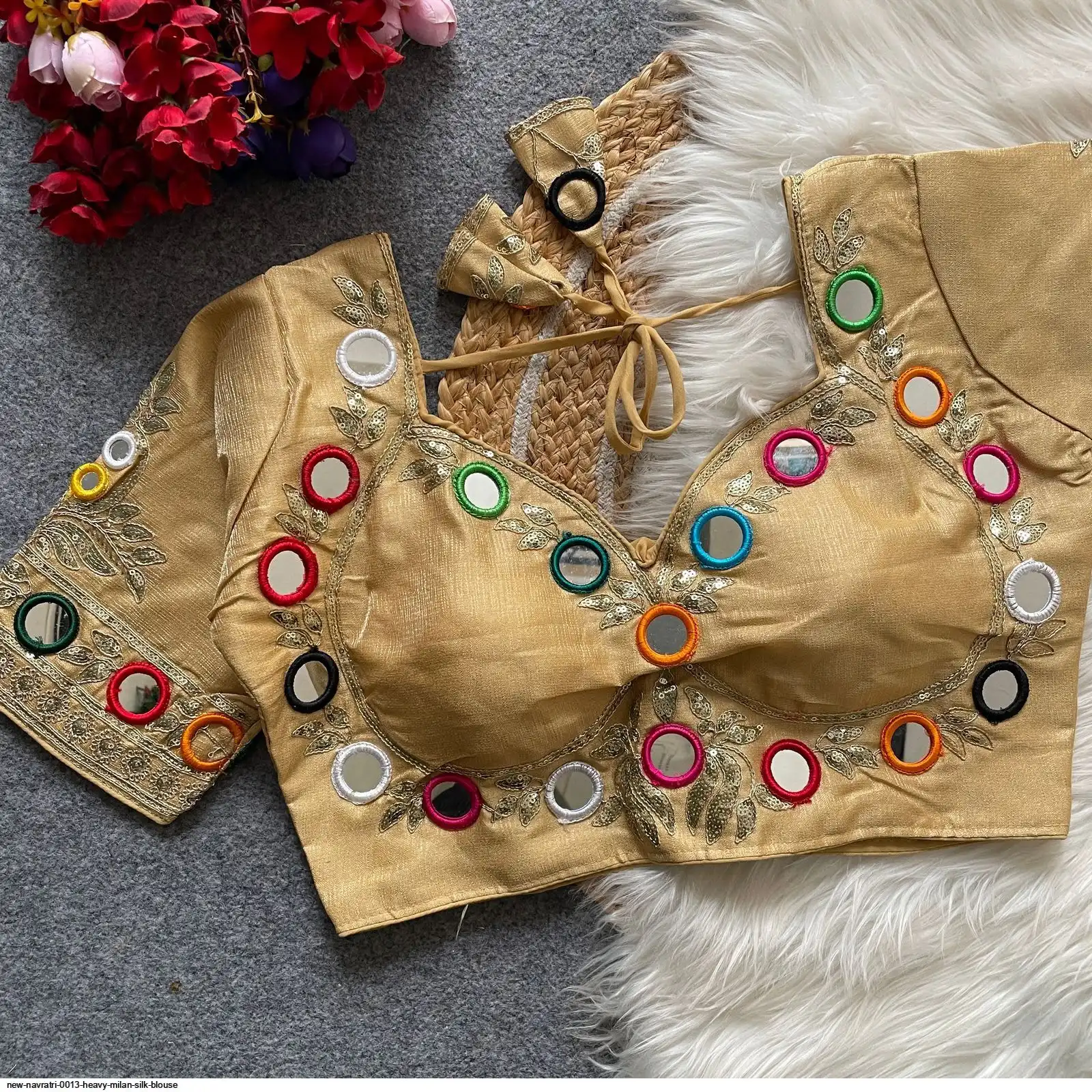 NEW NAVRATRI 0013 HEAVY MILAN SILK BLOUSE 1