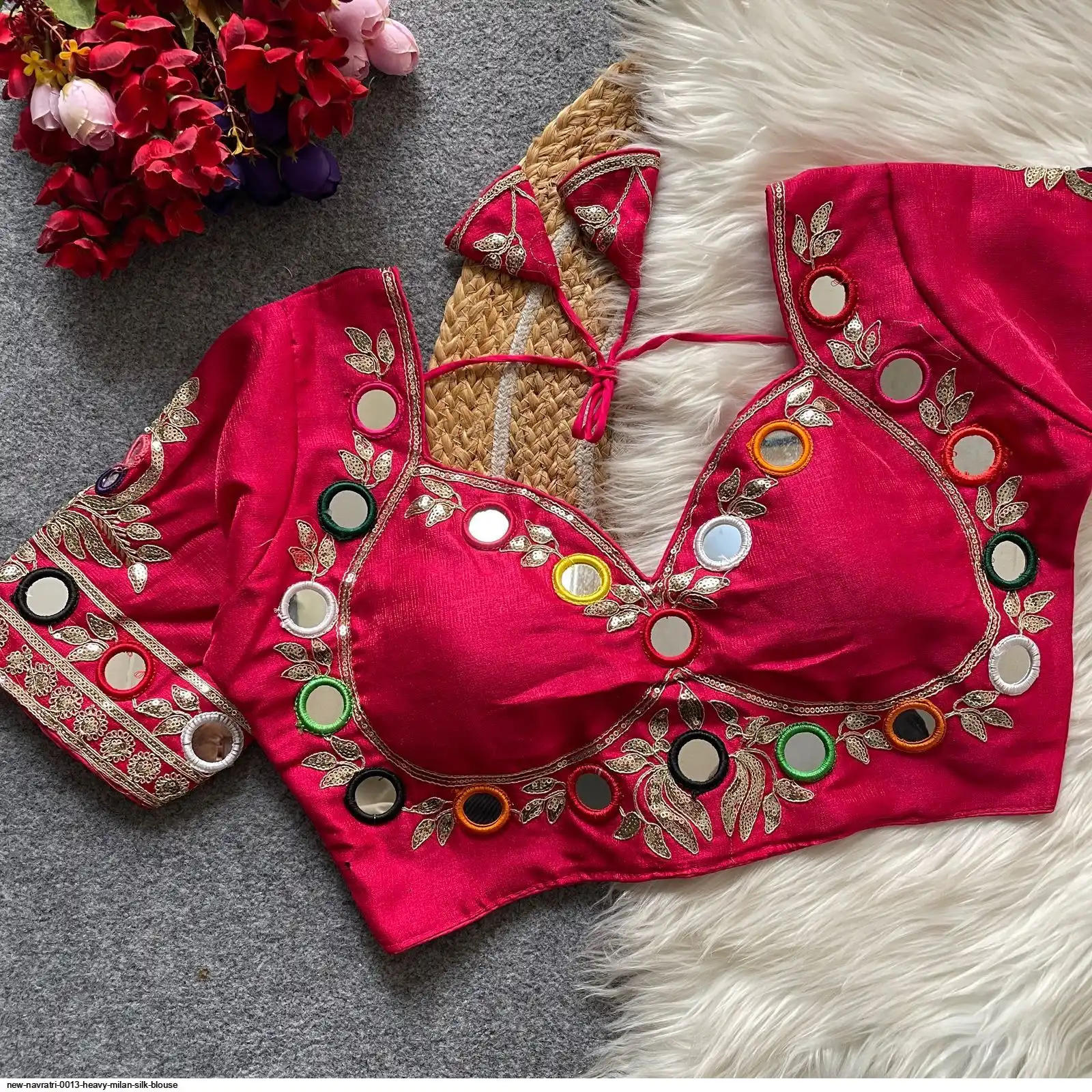 NEW NAVRATRI 0013 HEAVY MILAN SILK BLOUSE 2