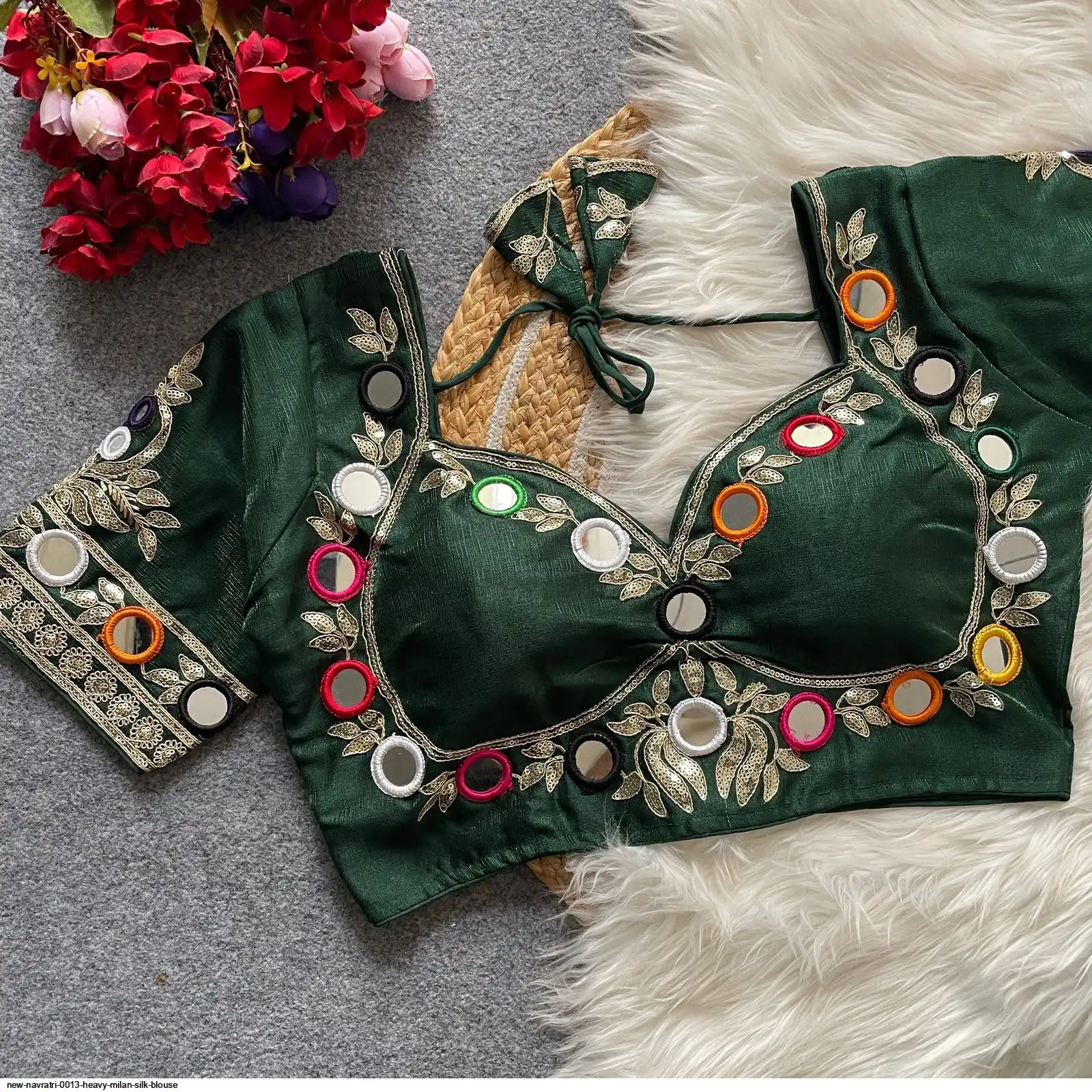 NEW NAVRATRI 0013 HEAVY MILAN SILK BLOUSE 3
