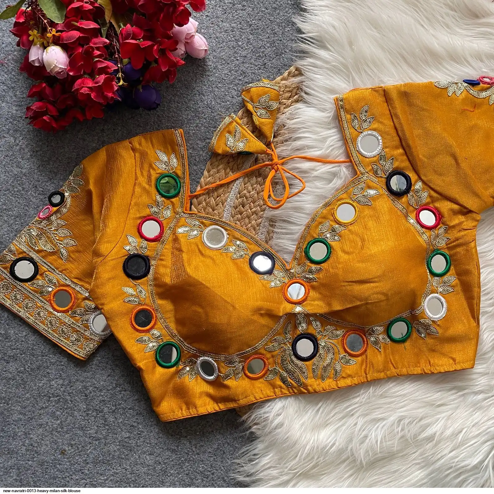 NEW NAVRATRI 0013 HEAVY MILAN SILK BLOUSE 4