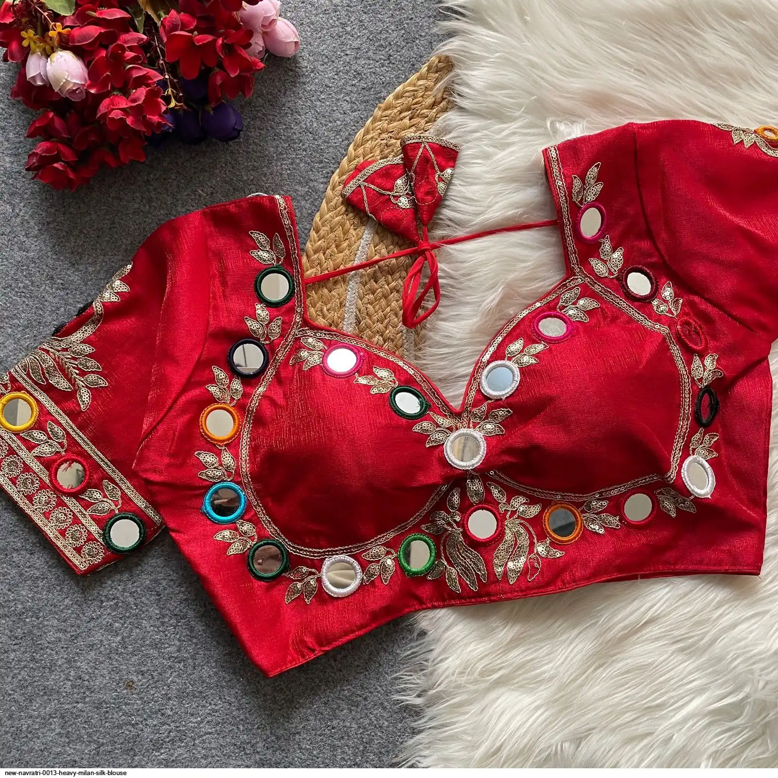 NEW NAVRATRI 0013 HEAVY MILAN SILK BLOUSE 5