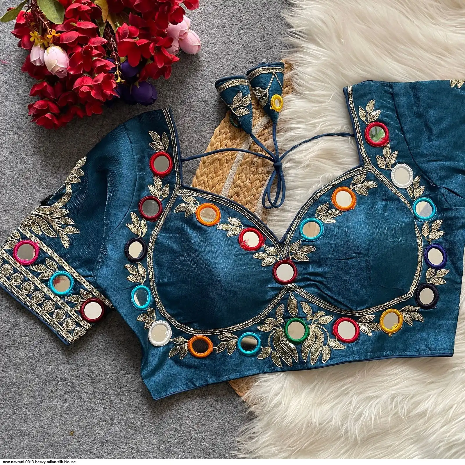 NEW NAVRATRI 0013 HEAVY MILAN SILK BLOUSE 6