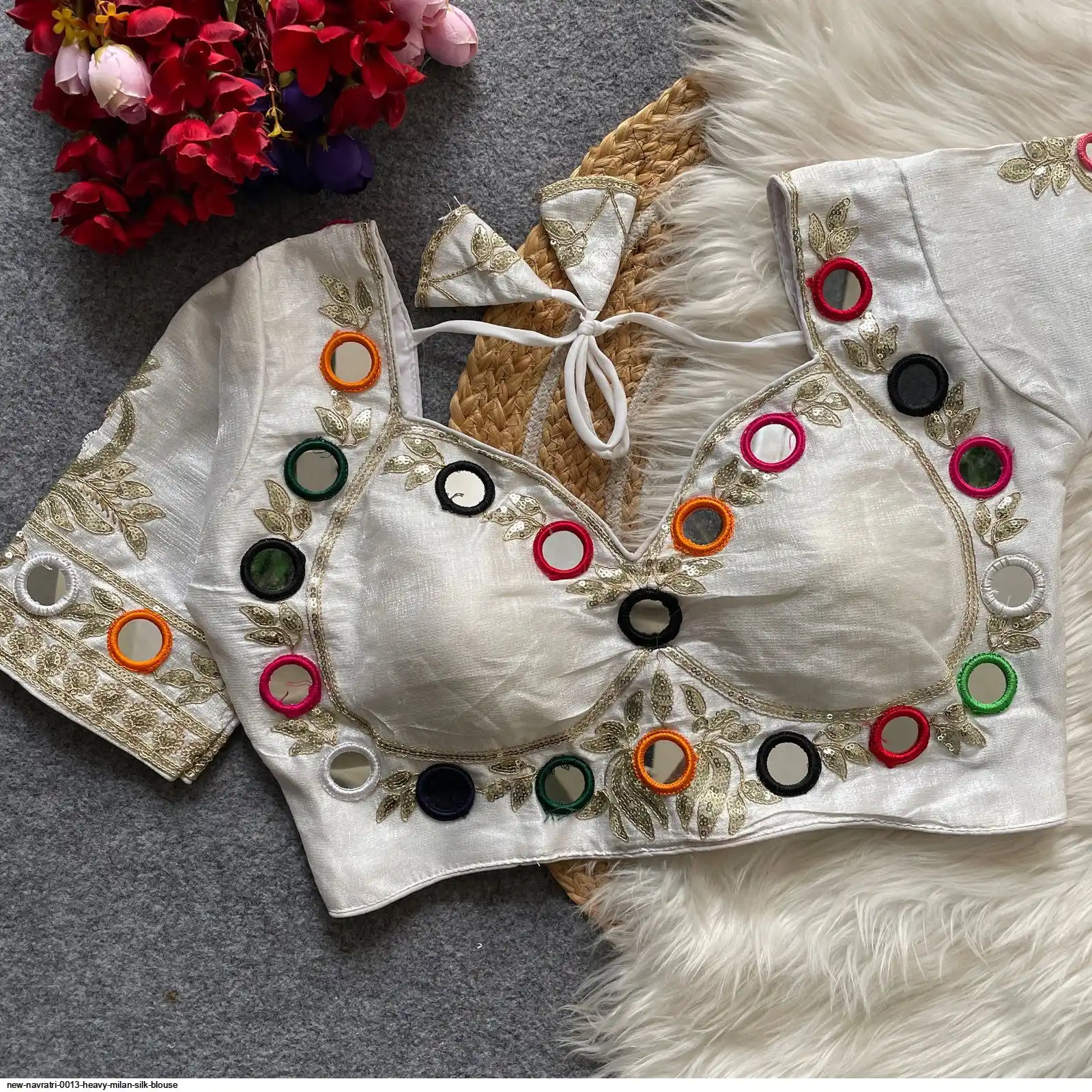 NEW NAVRATRI 0013 HEAVY MILAN SILK BLOUSE 7