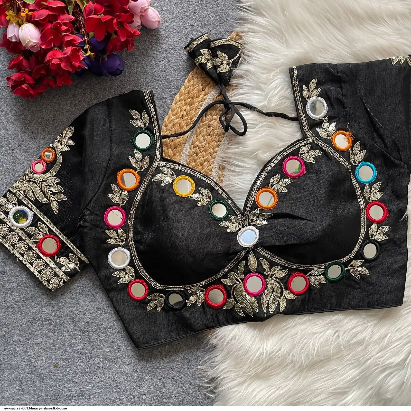 NEW NAVRATRI 0013 HEAVY MILAN SILK BLOUSE 9