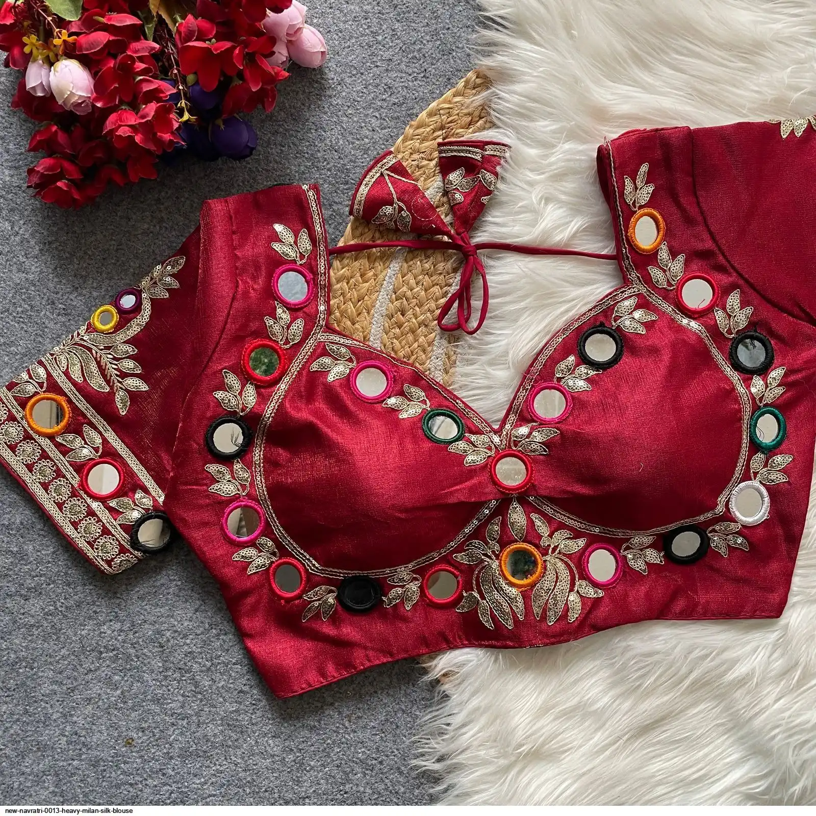 NEW NAVRATRI 0013 HEAVY MILAN SILK BLOUSE 10