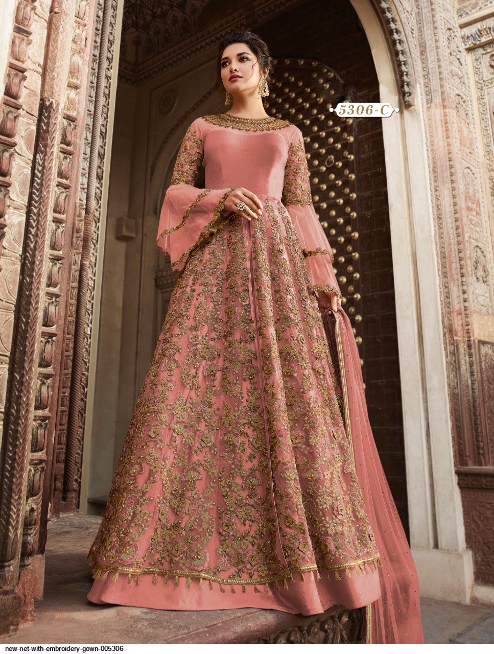 net embroidery gown