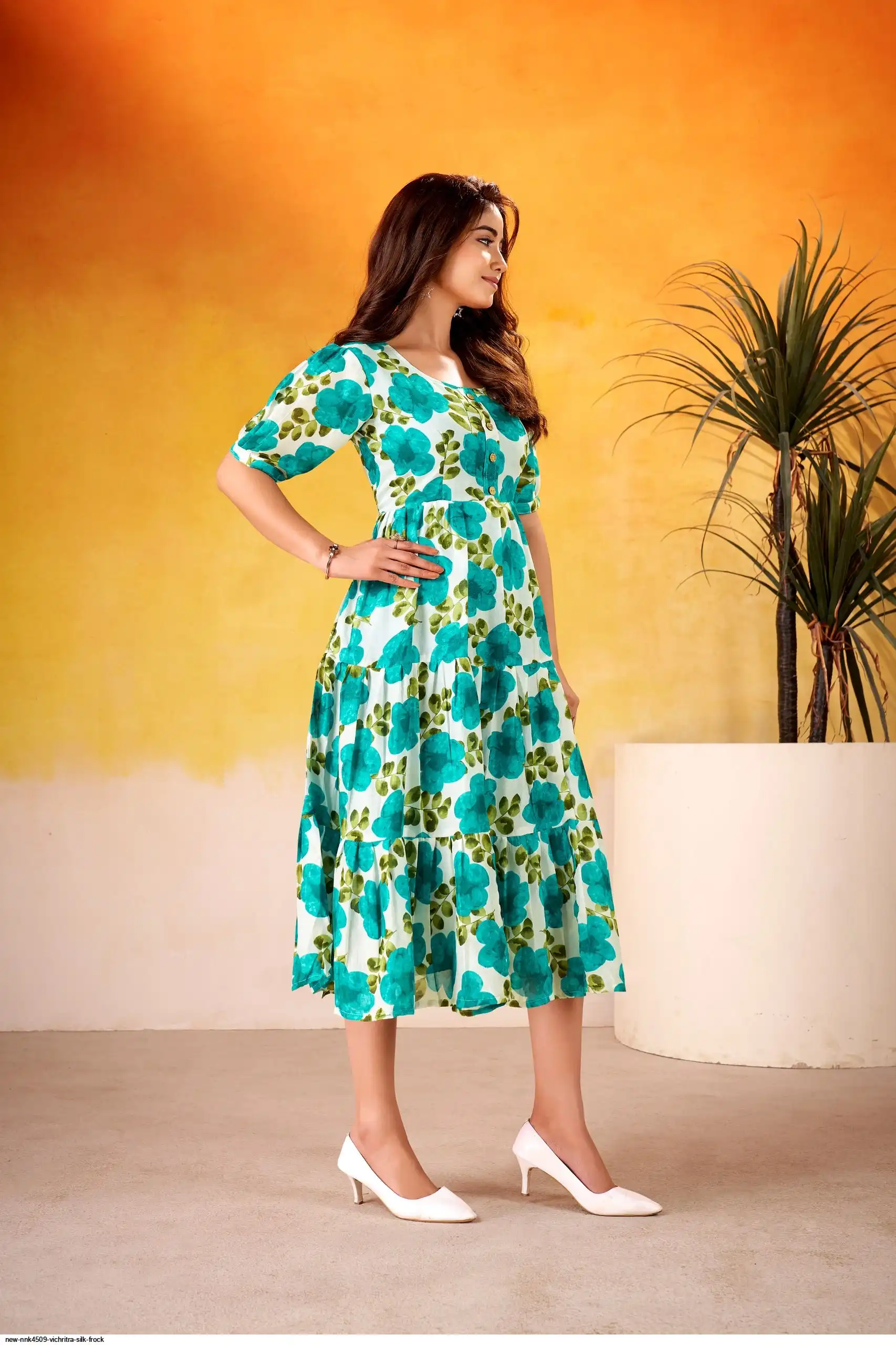 NEW CYRAA NNK4509 VICHRITRA SILK FROCK 4