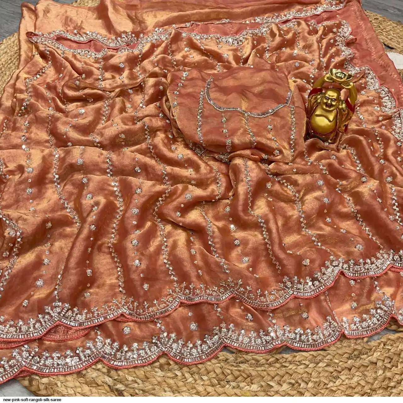 NEW PINK SOFT RANGOLI SILK SAREE 2