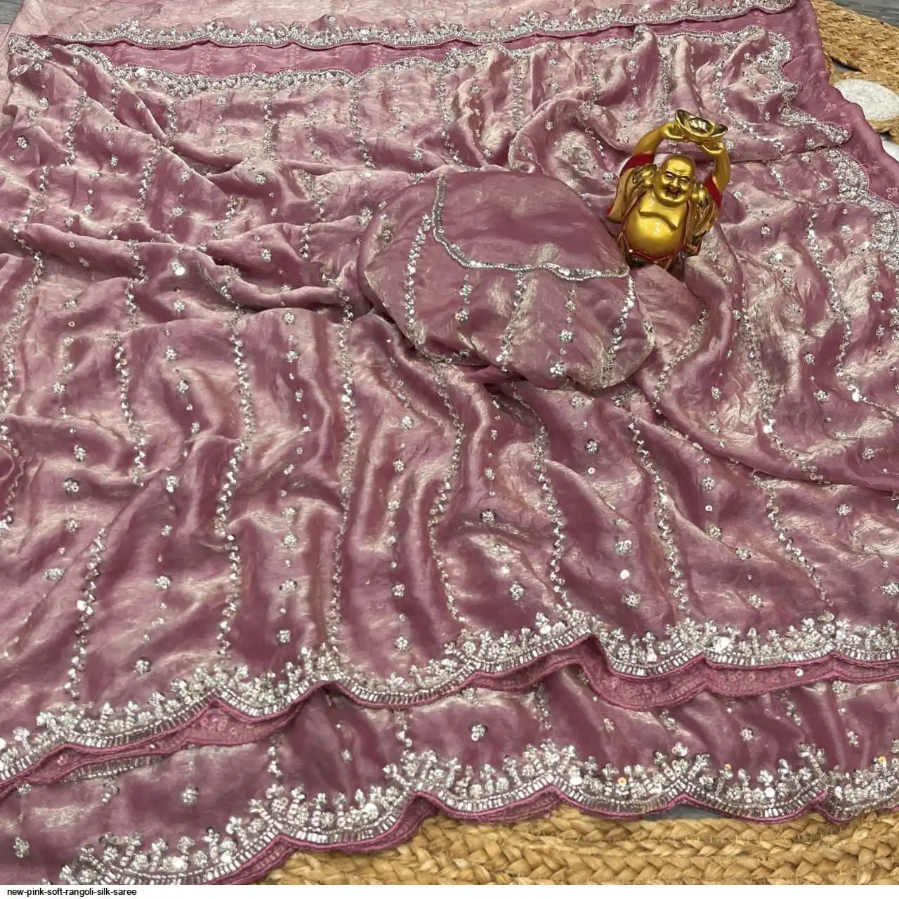 NEW PINK SOFT RANGOLI SILK SAREE 4