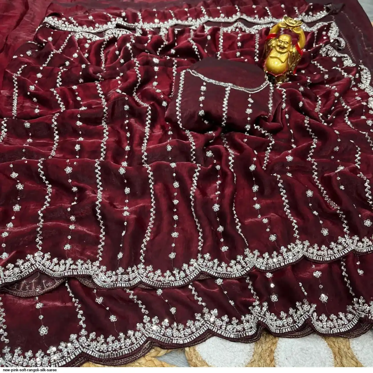 NEW PINK SOFT RANGOLI SILK SAREE 6