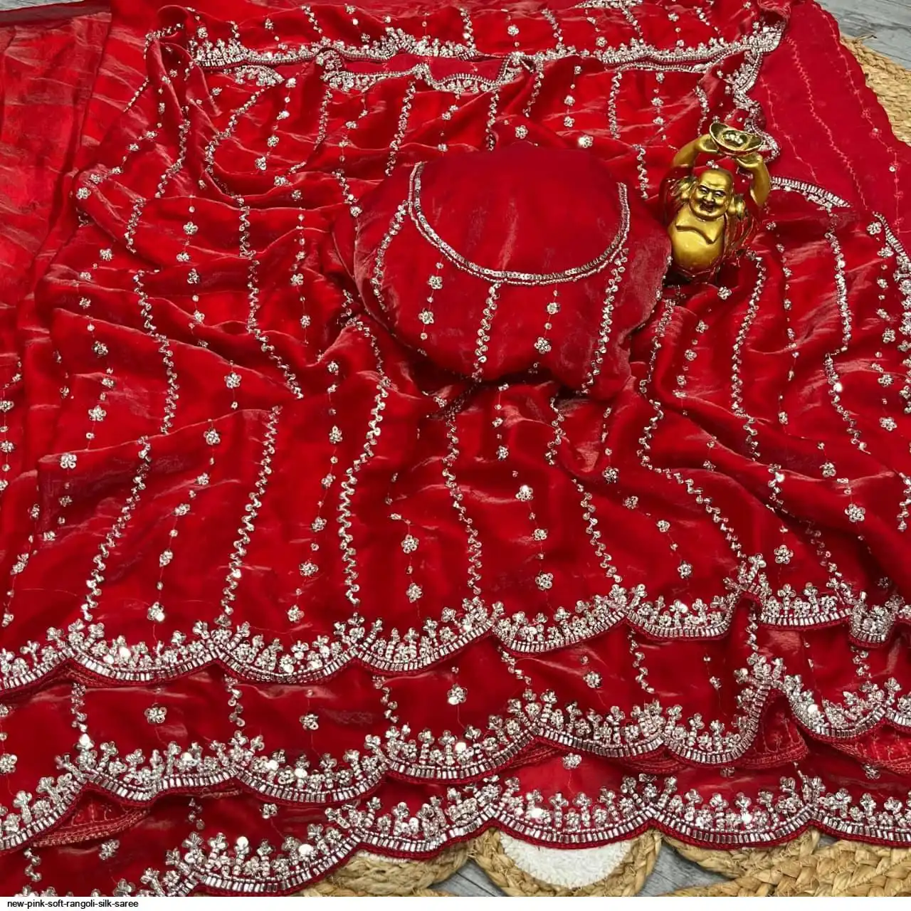 NEW PINK SOFT RANGOLI SILK SAREE 8