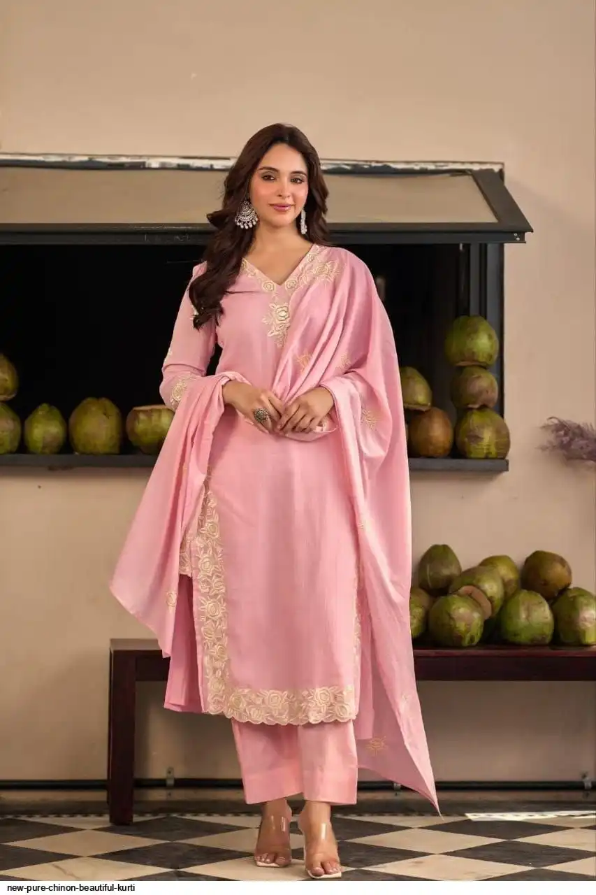 NEW PURE CHINON BEAUTIFUL KURTI 2