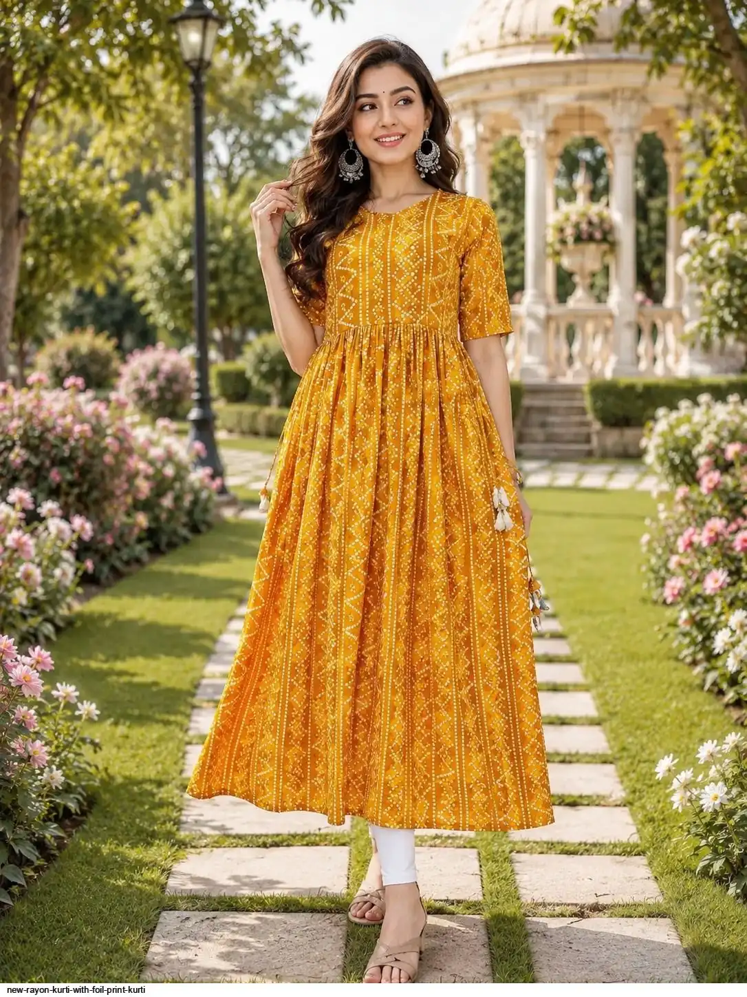 NEW RAYON KURTI WITH FOIL PRINT KURTI 3