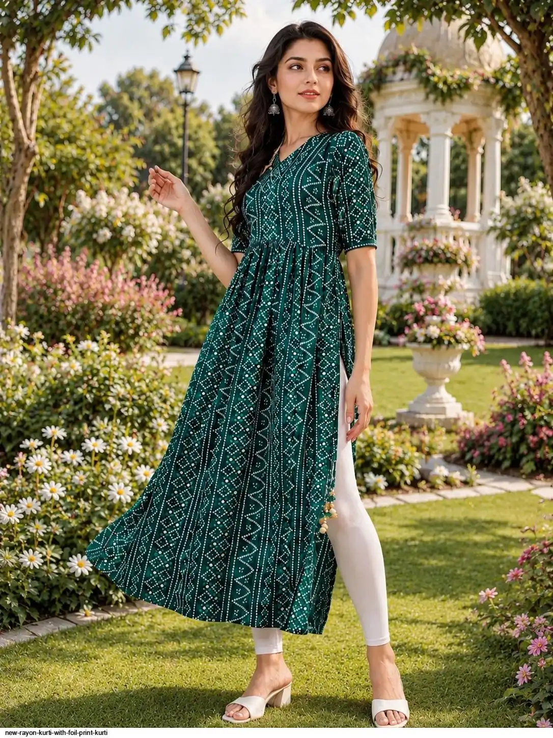 NEW RAYON KURTI WITH FOIL PRINT KURTI 2