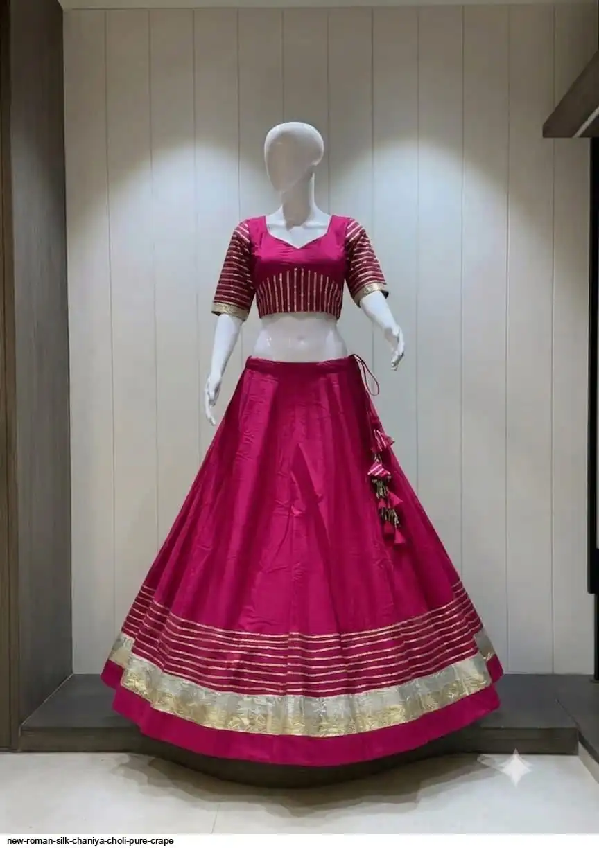 NEW ROMAN SILK CHANIYA CHOLI PURE CRAPE 3