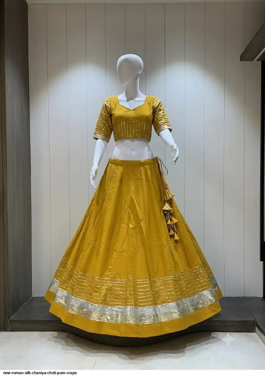 NEW ROMAN SILK CHANIYA CHOLI PURE CRAPE 2