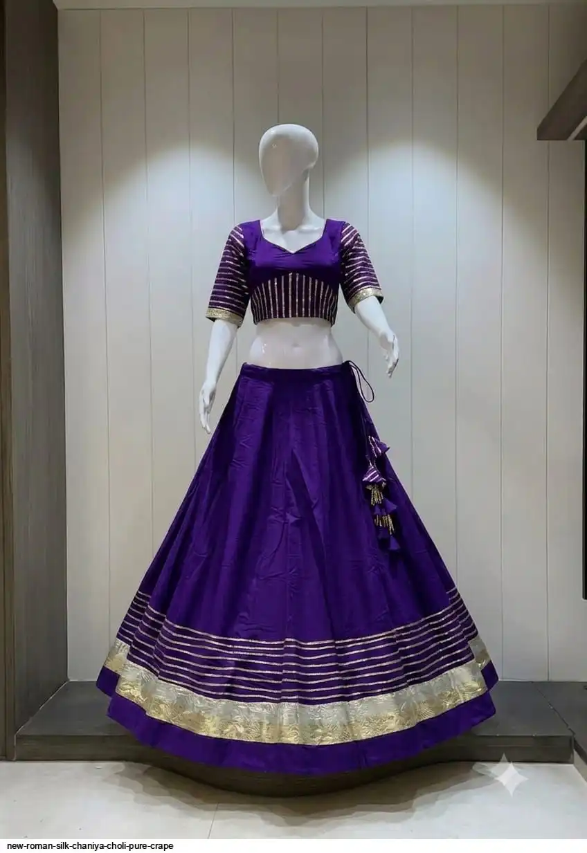 NEW ROMAN SILK CHANIYA CHOLI PURE CRAPE 4