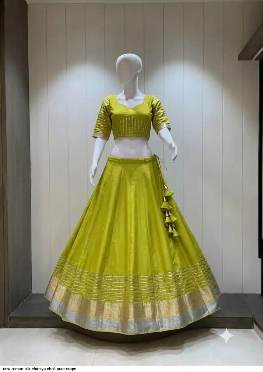 NEW ROMAN SILK CHANIYA CHOLI PURE CRAPE 6