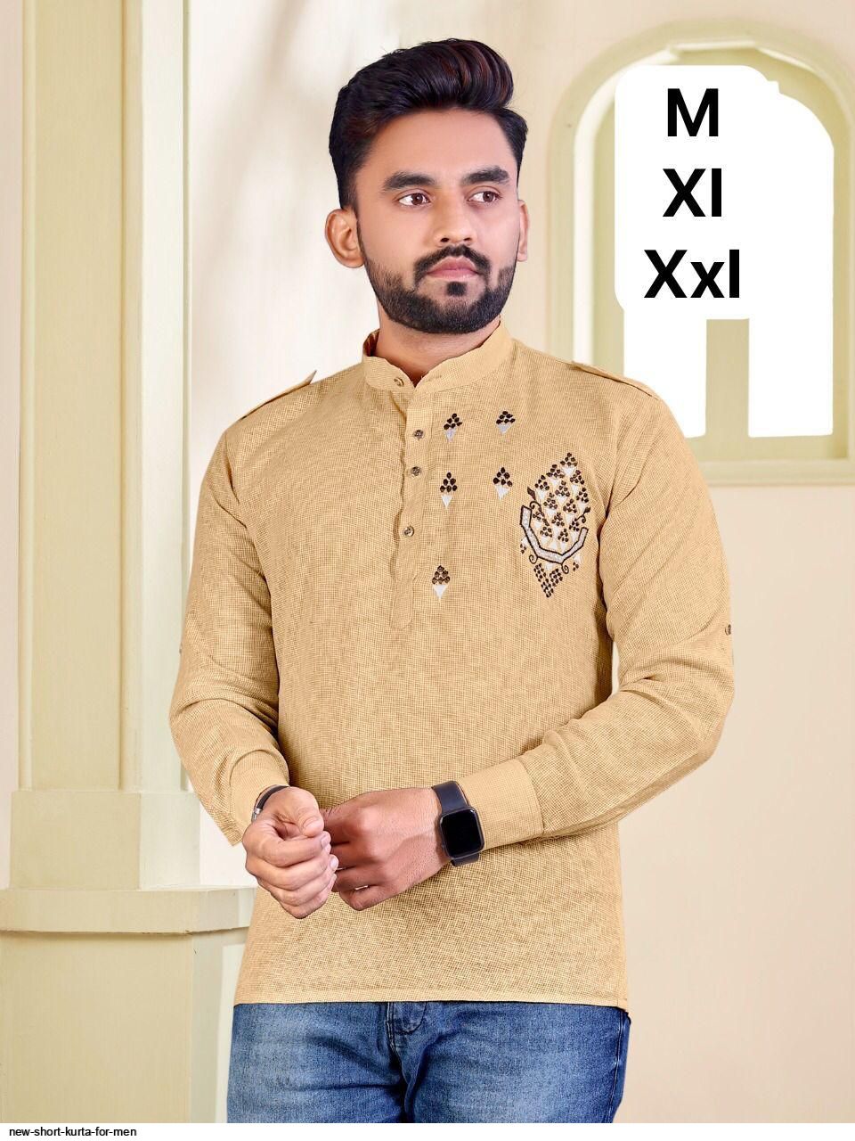 Latest short kurta design for man best sale