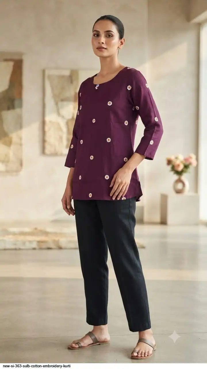 NEW SI 363 SULB COTTON EMBROIDERY KURTI 3